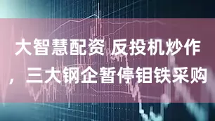 大智慧配资 反投机炒作，三大钢企暂停钼铁采购